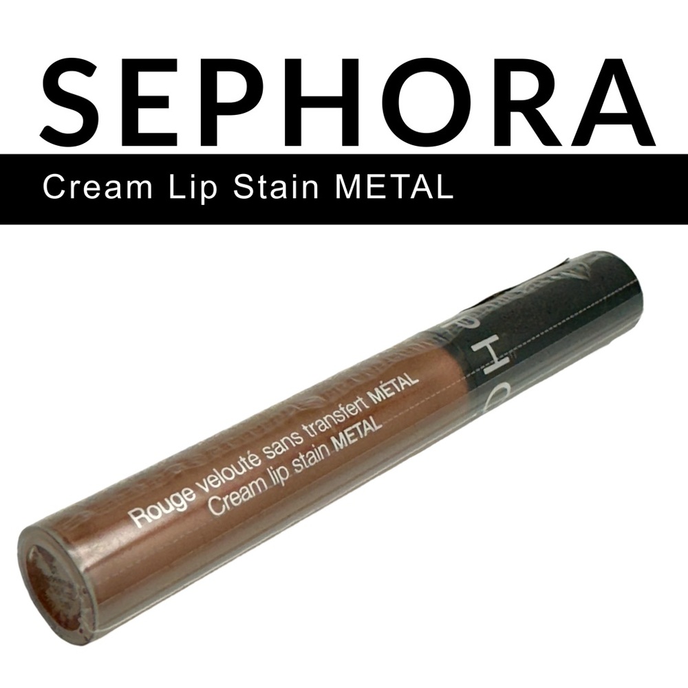 Sephora 🆕 Cream Lip Stain Liquid Lipstick • Frosted Rose No. 61 • Metallic • NWT - Picture 11 of 13